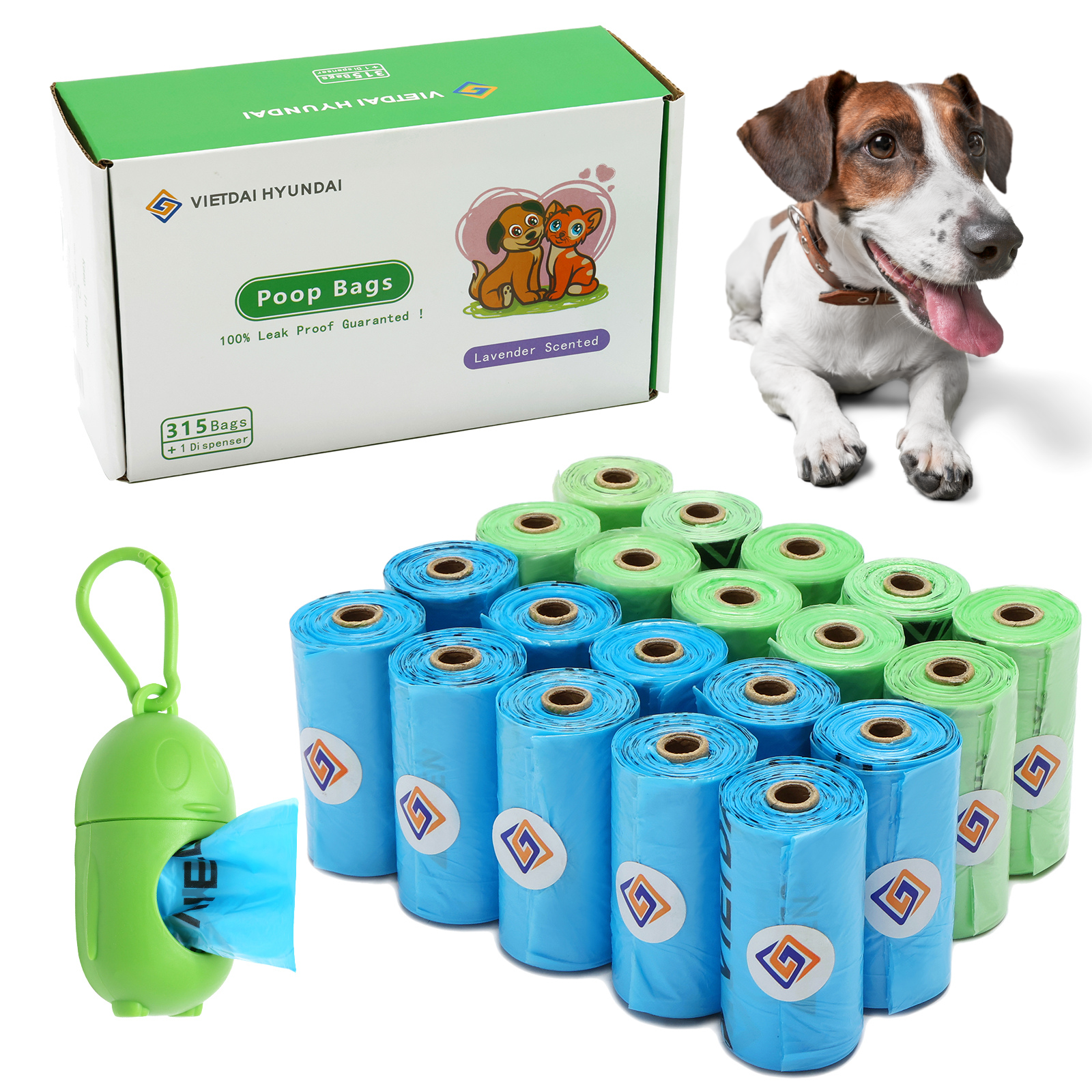 Odor blocking dog outlet poop bags